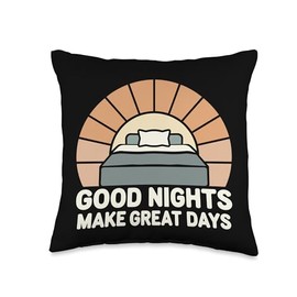 Sleep Hygiene Enthusiasts Restful Nights Healthy Routine Throw Pillow