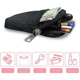 Correa para Celular Crossbody con Cartera Desmontable, Cordón Ajustable para Cuello y Muñeca, Funda con Cremallera para Llaves o Dinero, Ideal para Viajes y Ciclismo, Universal