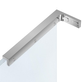 Heavy Duty Fixed Glass Clamp Support Bracket for Frameless Shower Doors,Reliably 304 Stainless Steel Stabilizing Bar for 6-12mm Glass Panels,No-Drill Installation, Polished Chrome