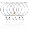 Lsgoodcare 20Pcs Openable Curtain Clips with Rings White 3Inch, Strong