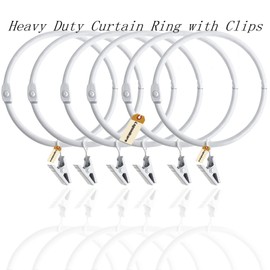 Lsgoodcare 20Pcs Openable Curtain Clips with Rings White 3Inch, Strong Metal Decorative Curtain Clip, Rustproof Drapery Open Clip Rings