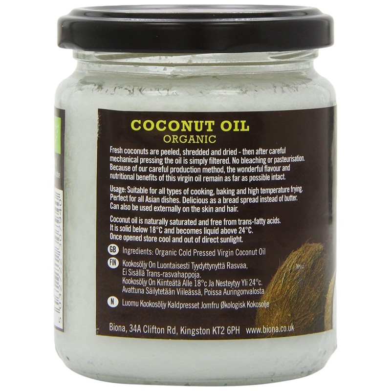 Biona Organic Raw Virgin Coconut Oil, 200g