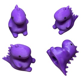 Dinosaur Tire Valve Stem Caps – 4 Pack | 3D Printed Cute Dino Air Caps for Car, Bike, Motorcycle, Truck | Universal Fit Schrader Valve | Fun Vehicle Accessory (Purple)