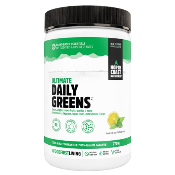 North Coast Naturals Ultimate Daily Greens Powder (Two New Flavours!), Sweet Iced Tea (270g Only) / 270g