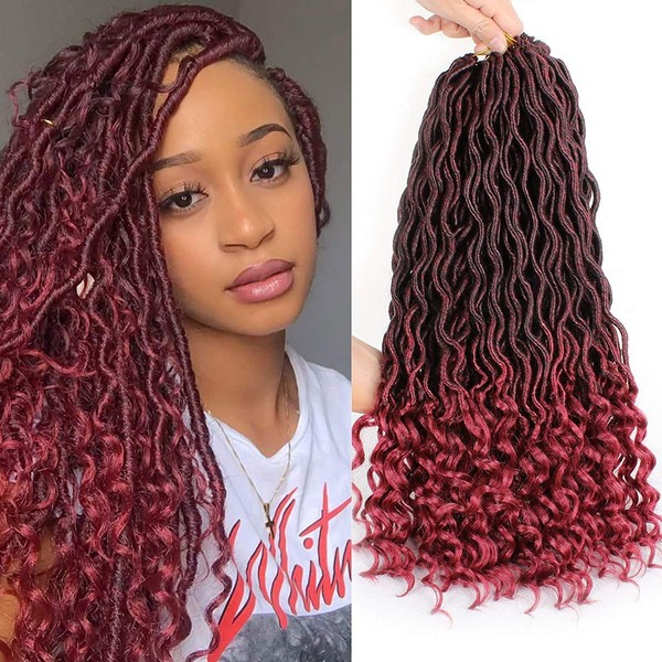 6Packs 18inch Crochet Braids Goddess Faux Locs curly ends Dreadlocks