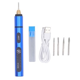 Electric Engraving Pen Rechargeable 3 Gear 5V Cordless Rotary Tool for Grinding Carving Blue