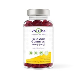 Folic Acid Gummies 400µg – Prenatal & Pregnancy Support – Berry Flavour Vegan Supplement – 120 Gummies