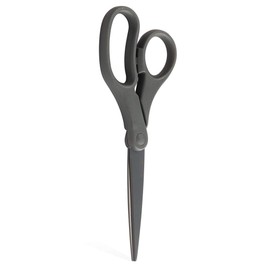 JAM PAPER Multi-Purpose Precision Scissors - 8 Inch (203.2 mm) - Grey - Ergonomic Handle & Stainless Steel Blades - Sold Individually