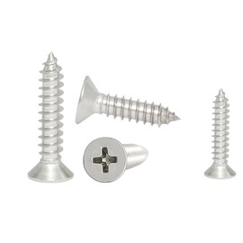 Naisfei 240pc Stainless Steel Self-Tapping Screws Flat Head Assortment Set,M2x8 M2x10 M2.6x8 M3x12 Self Tapping Screws Stainless Steel Self Tapping Machine Screws Full Threaded Cross Slot Pan