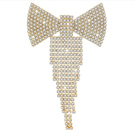 Rhinestone Butterfly Knot hair clips for women Girls Rhinestone Hair Barrettes Crystal Knot Gold Metal Hair Clip Bobby Pins Hair Accessories for Women and Girls Women's Fashion Hair Accessory