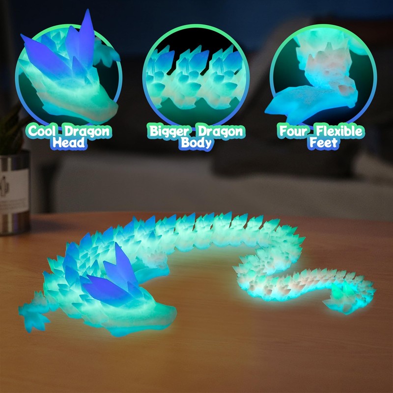 Flavery 3D Printed Dragon - 24 inch Large Pearly Sheen