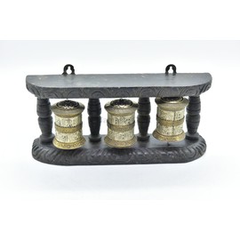 4.5 Inches 3 in1 Wall Hanging AuthenticBuddhist Mantra Symbol Prayer Wheel Tibetan Wall Hanging Top Table Prayer Wheel, OM Mane Padme hum