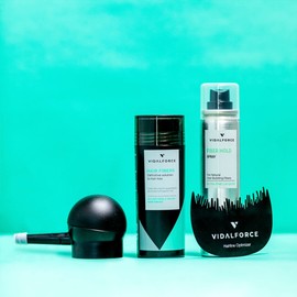 VidalForce Plant-Based Hair Fibres - 100% Natural - Compatible with Redensyl - Hair Powder | Full Hair in Seconds | Hair Loss I Powder Hairline Ash Brown 30 g