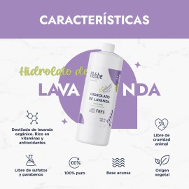 Hidrolato Lavanda Lúdika 500ml Tónico Facial Vegano Libre Parabenos Hebbe