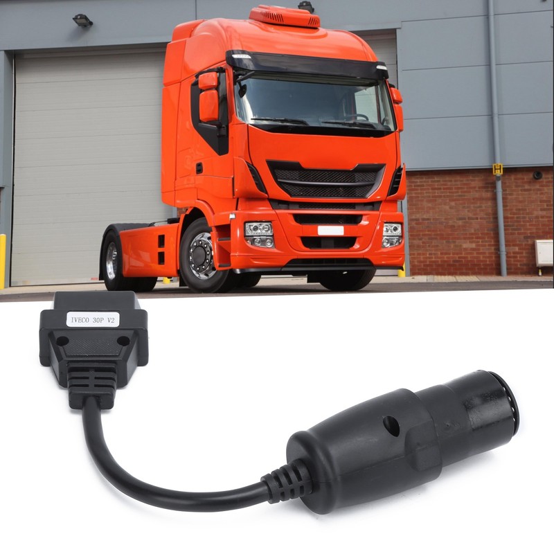 OBD2 30Pin‑16Pin Diagnostic Cable Adapter 250mm/9.8in Length Replacement for IVECO