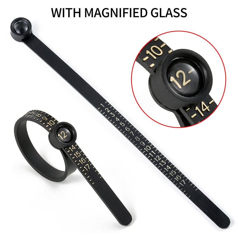 Hudinsun 4 PCS Ring Sizer Measuring Tool Kit, Ring Mandrel