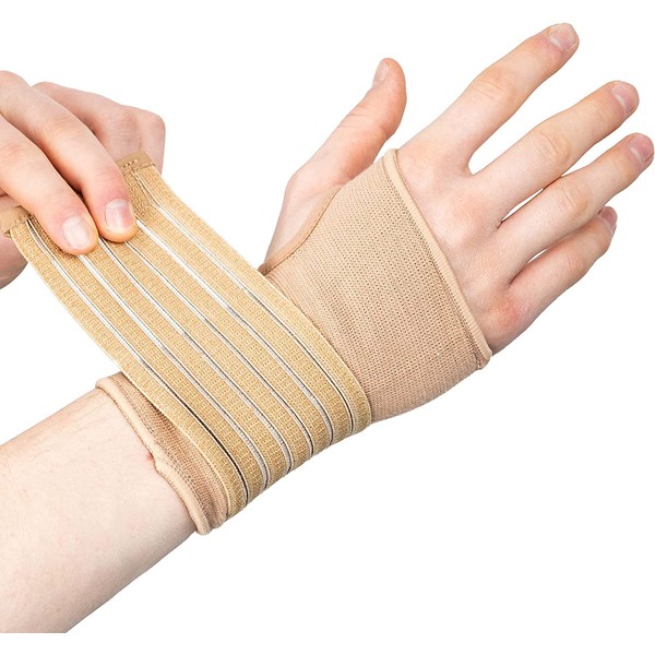 Actesso Elastic Wrist Support With Strap - Ideal for Sprains,