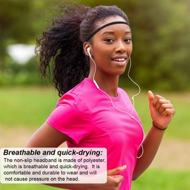 Pack of 6 Men's Hair Bands, Sports Children's Elastic Hair Band, Non-Slip Headbands, Hair Bands, Thin Sports Headbands, for Yoga, Football, Jogging