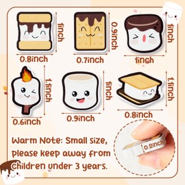 CJiangpo 60Pcs Marshmallow Mini Erasers for Kids Bulk Cute Cartoon Pencil Rubber Eraser Novelty 3D Desk Puzzle Erasers Campfire Camping Themed Party Favors Filler Kids School Classroom Prizes Gifts