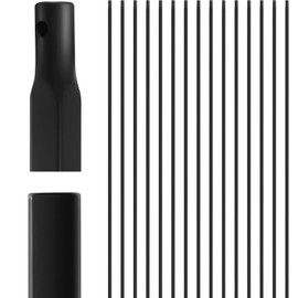 1/2 Inch x 44 Inch Wrought Iron Plain Balusters Hollow Iron Spindles Deck Balusters Stair Spindles Wrought Iron Railing for Indoor Stairs, Black (15 Pcs)