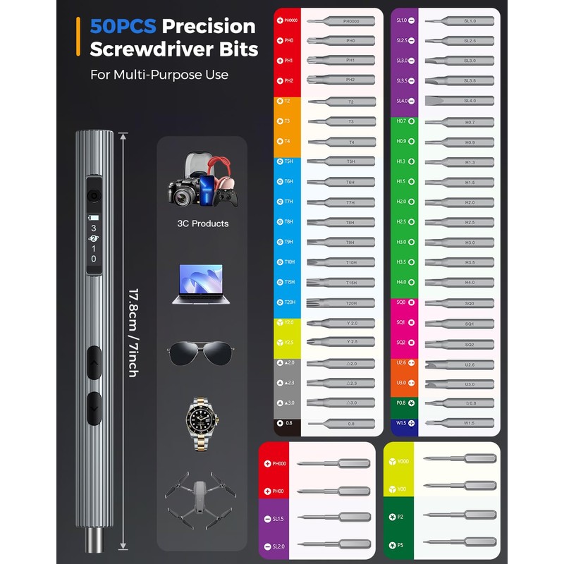 Mini Electric Screwdriver, LIFEGOO 58 in 1 Precision Screwdriver Set