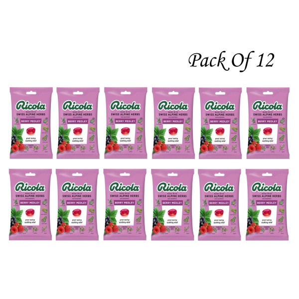 Ricola Berry Medley Throat Drops - 19 Count Each (12