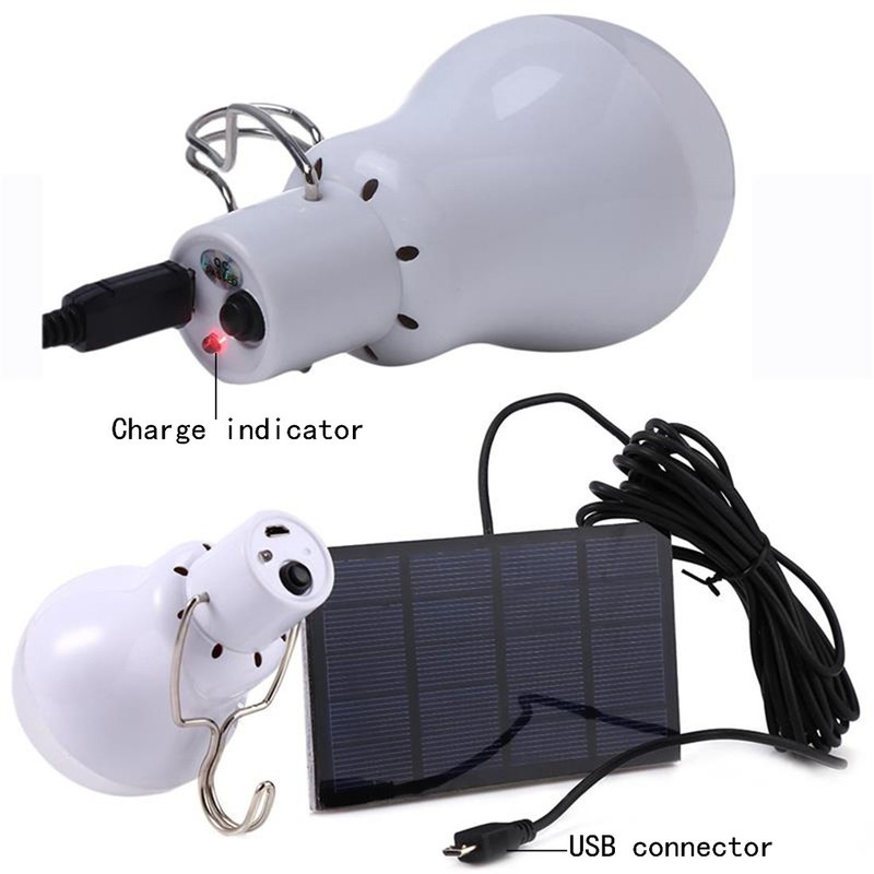 Solar Powered Lamp Portable Led Bulb Lights Solar Energy Panel