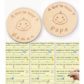 MKISHINE Birth Gift for Dad, Mum, Decision Tag, Parents, Dad or Mum, 24 Checks, Expectant Dad, Gift for Expecting Parents