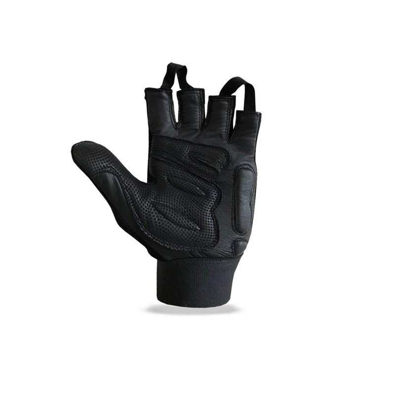 Leather Palm Wheelchair Gloves, Half Fingers with Full Thumb Disability,