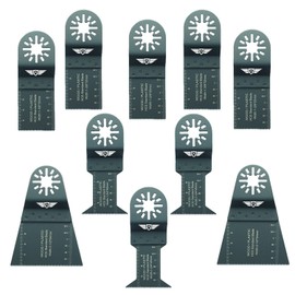 10 x TopsTools UNKA10F Mix Blades Compatible with Bosch Fein (Non-StarLock) Makita Milwaukee Einhell Ergotools Hitachi Parkside Ryobi Worx Workzone Multi tool Accessories