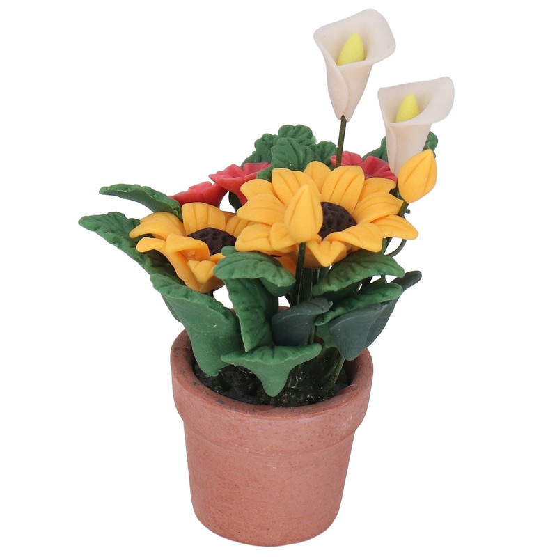 1:12 Miniature Dollhouse Plants Hand Crafted High Simulation Mini Potted