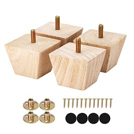 2 Inch Unfinished Wood Furniture Legs Replacement Cabinet Couch Sofa Legs Feet Set of 4
