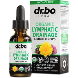 Lymphatic Drainage Supplements Drops - Organic Lymphatic Support Liquid Drops Cleanse with Echinacea, Lymph System Support Supplement, Lymph Node Detox Cleanse System Drainage - 1oz Non-GMO Organics