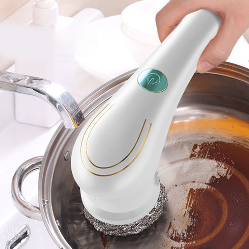 Handheld Electric Cleaning Brush Multifunctional with 5 Replacement Brush Heads