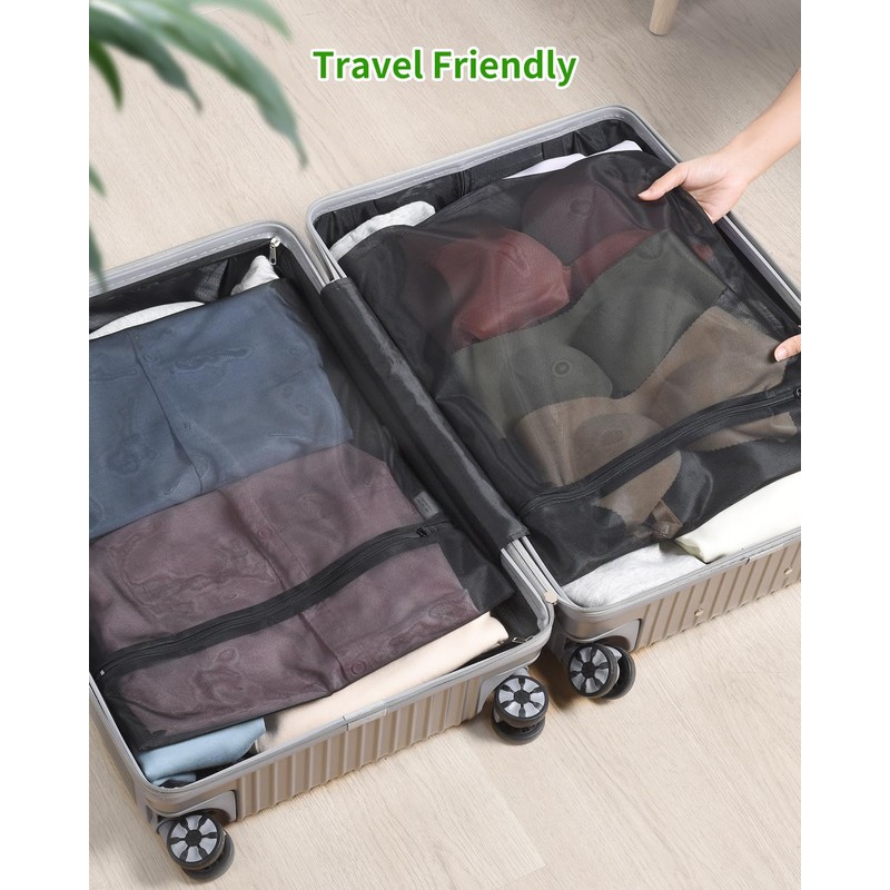 OTraki Laundry Bags for Washing Machine Pack of 2 (Black,