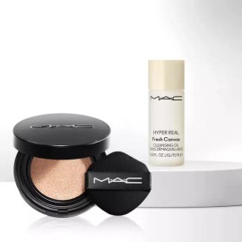 Maek 맥 스튜디오 픽스 롱웨어 쿠션 파운데이션 SPF 50PA+++ 13g + 퍼프 2개 클렌징 폼 5ml 증정 [NC20] MAC Studio Fix Longwear Cushion Foundation SPF 50 PA+++ 13g + 2 Puff Cleansing Foam 5ml Gift [NC20]