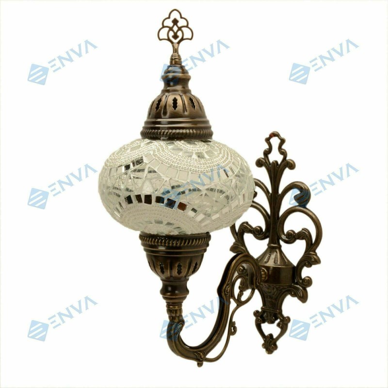 Enva Turkish Moroccan Mosaic Tiffany Style Wall Sconce Light Night