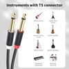 Menewstart Dual 1/4 TS to Dual RCA Stereo Audio Interconnect