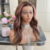 Carkira Chocolate Brown Wig with Pink Highlight 13x4 Lace Front