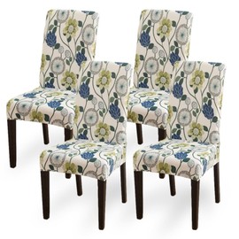 Aisprts Chair Covers for Dining Chairs 4, Dining Chair Covers Set of 4, Elastic Dining Room Chair Covers, Removable Washable Chair Cover with Backrest for Home Decor, Kitchen, Hotel, Party