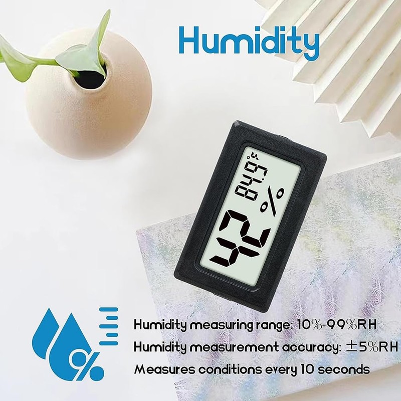Fowecry 6Piece Mini Hygrometer Indoor Humidity Meter Hygrometer Digital Thermometers