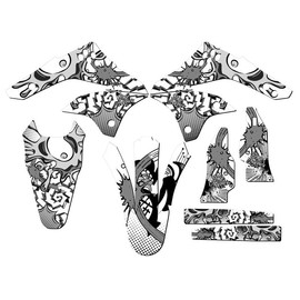 2006-2008 KX 450 F Zany White Senge Graphics Base Kit Compatible with Kawasaki