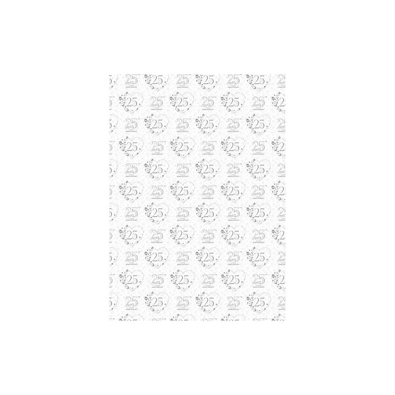 2 Sheets 25th Wedding Anniversary Wrapping Paper Elegant Floral Design