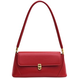 Farcauo Small Women's Shoulder Bag Vintage Brown Handbag Small PU Leather Clutch Bag y2k Shoulder Bag, Red Shoulder Bags for Women