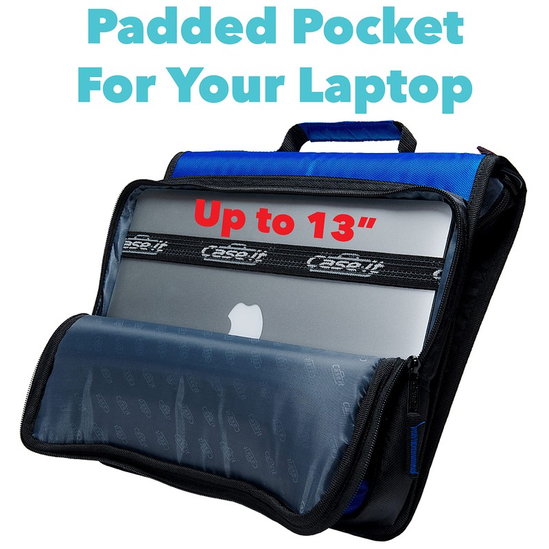 Case-it Universal Zipper Binder | 2-Inch O-Rings, 13-Inch Laptop/Tablet Padded