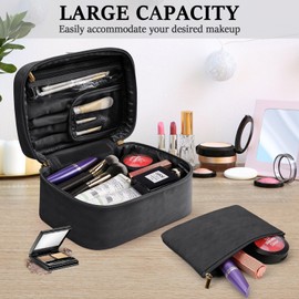 IGOLUMON Cosmetic Bag Large Toiletry Bag Waterproof Toiletry Bag for Travel Women's Makeup Bags for Women, black