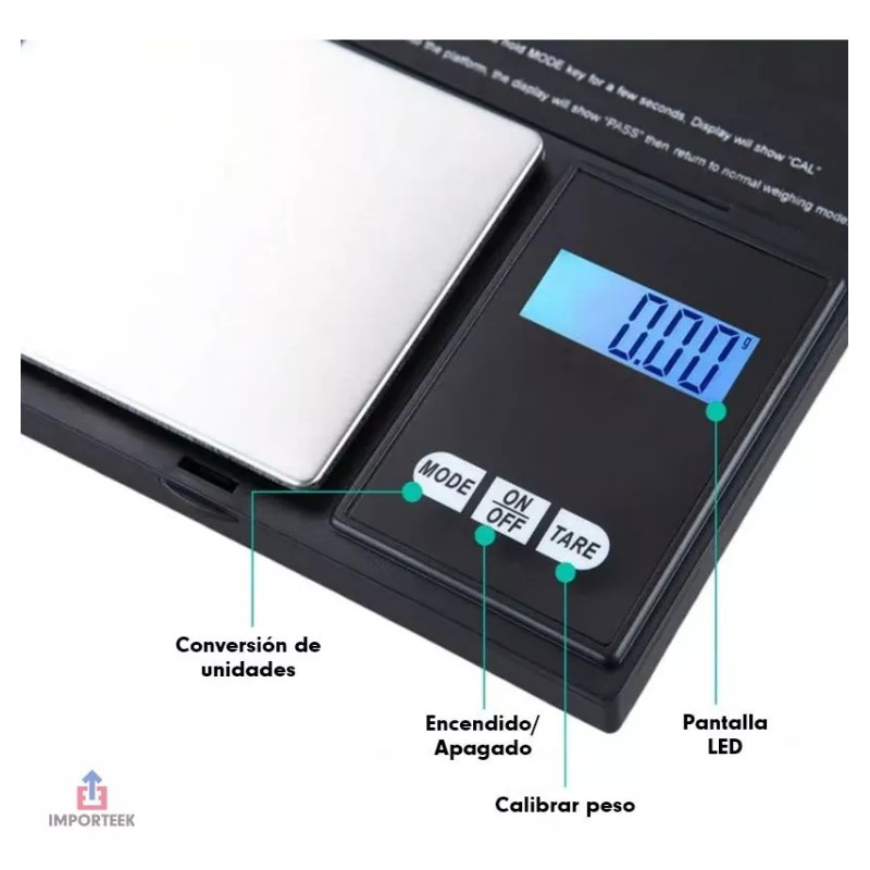 Importeek Bascula Balanza Digital Gramera Bolsillo Joyeria Portatil