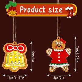Thyonta 8 Pcs Christmas Colorful Gingerbread Man Christmas Ornaments Eco-Friendly PVC Soft Gel Hanging Trendy Festive Decor for Gingerbread House & Tree