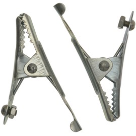 W4 50 Amp Crocodile Clips (Pack of 2) - Silver