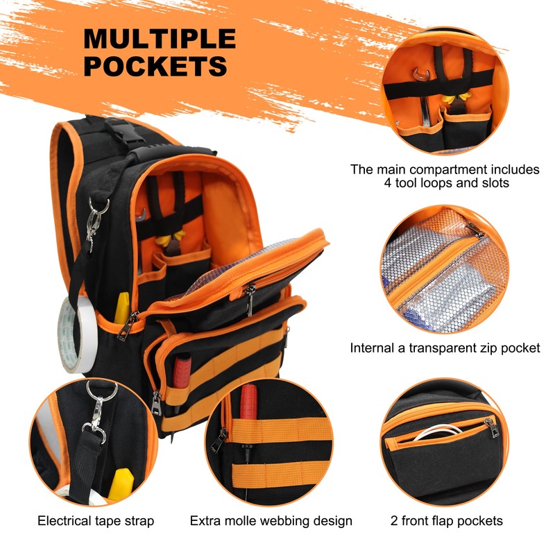 GeerDuo Sling Tool Bag Heavy Duty Canvas Electrician Tool Pouch